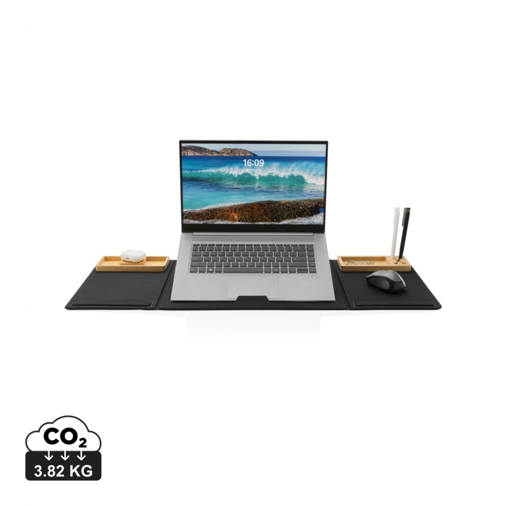 Logo trade promotional products image of: Impact AWARE RPET Foldable desk organizer with laptop stand