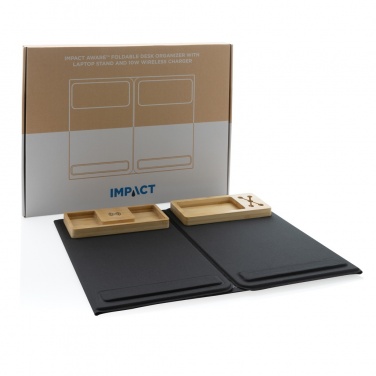 Logotrade corporate gift image of: Impact AWARE RPET Foldable desk organizer with laptop stand