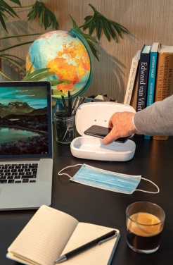Logo trade promotional merchandise picture of: UV-C steriliser box with 5W wireless charger