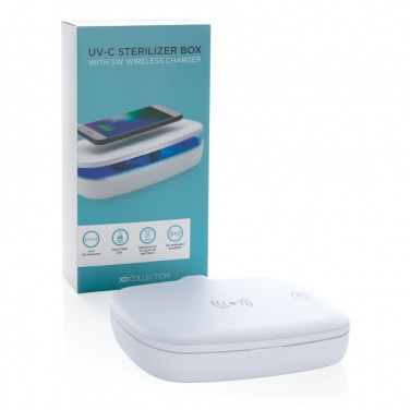 Logo trade promotional gifts picture of: UV-C steriliser box with 5W wireless charger