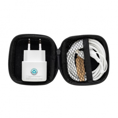 Logo trade promotional gift photo of: Boost RCS reycled PET 20W type C 2 pcs charging set