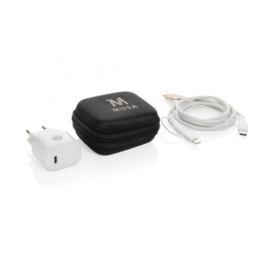 Logotrade corporate gift picture of: Boost RCS reycled PET 20W type C 2 pcs charging set
