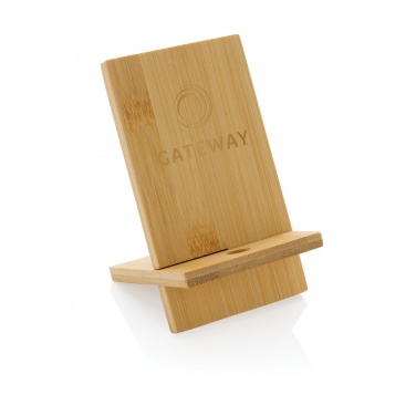 Logo trade business gifts image of: Bamboo phone stand in kraft box