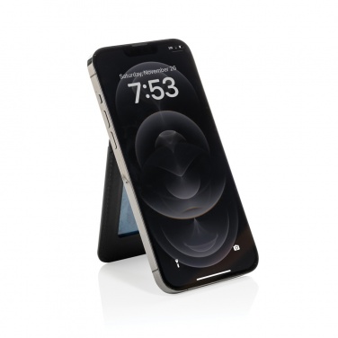 Logo trade promotional gifts picture of: Magstand RCS recycled PU magnetic phone wallet with stand