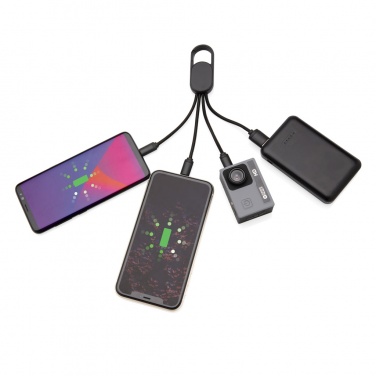 Logotrade promotional product picture of: 4-in-1 cable with carabiner clip