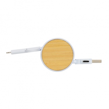 Logotrade advertising product picture of: RCS recycled plastic Ontario 6-in-1 retractable cable