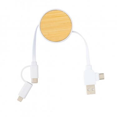 Logo trade promotional item photo of: RCS recycled plastic Ontario 6-in-1 retractable cable