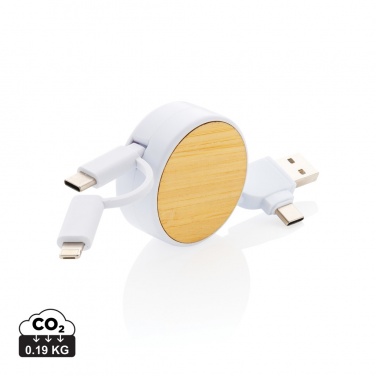 Logotrade promotional gift image of: RCS recycled plastic Ontario 6-in-1 retractable cable