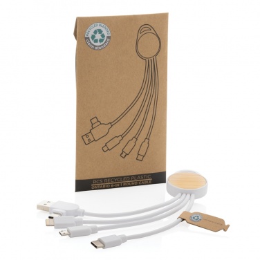 Logo trade business gifts image of: RCS recycled plastic Ontario 6-in-1 round cable