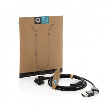 Logo trade promotional merchandise picture of: Datalock RCS recycled 60W hacking protection cable