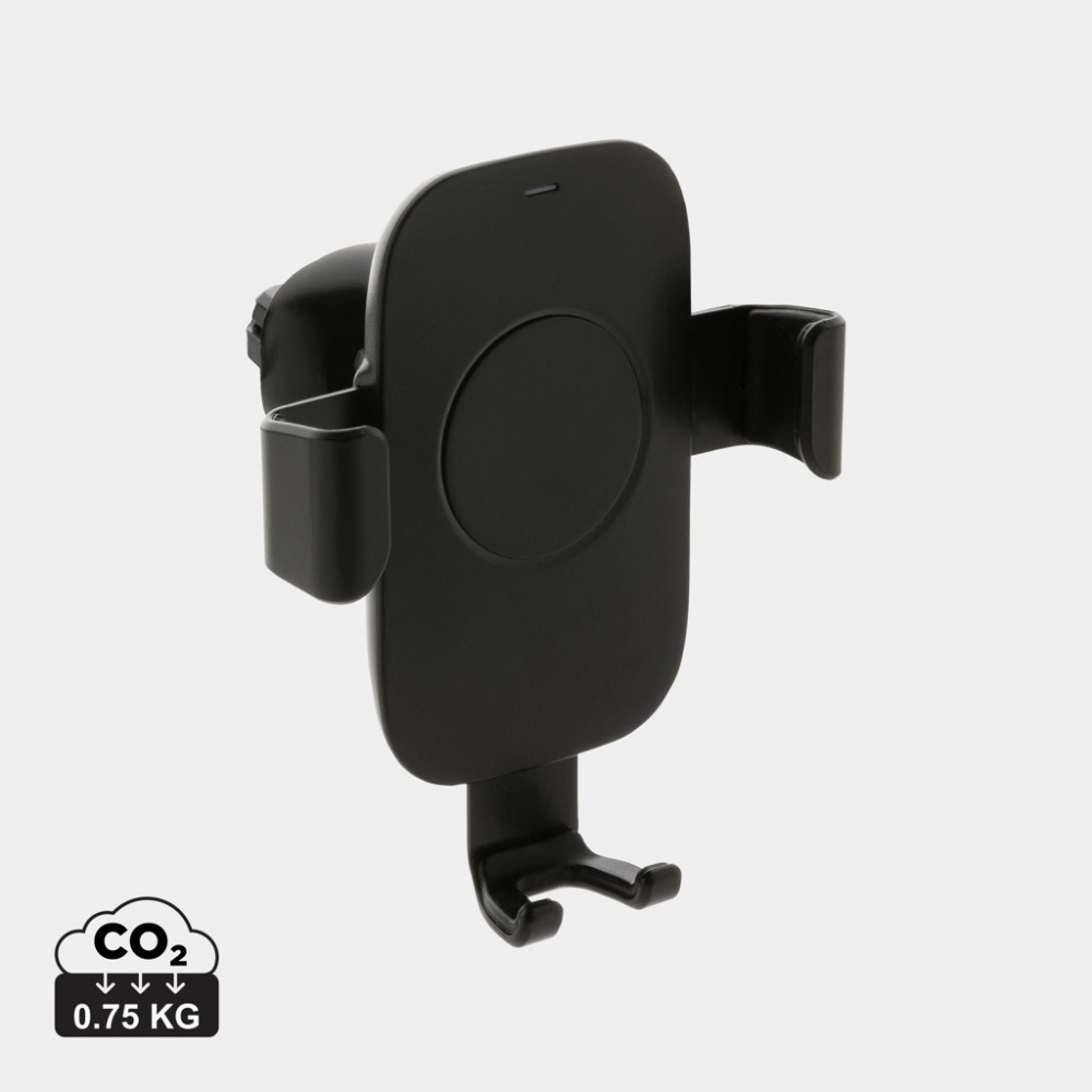 Logotrade corporate gift picture of: RCS recycled plastic 10W wireless charging car holder