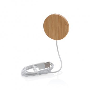 Logotrade promotional gift image of: 10W bamboo magnetic wireless charger