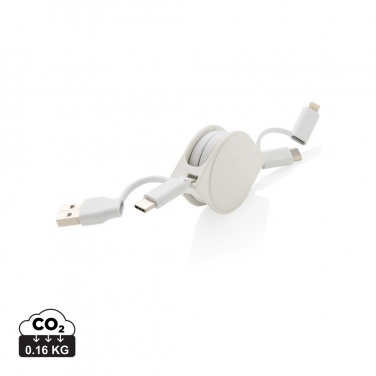 Logo trade corporate gifts image of: RCS standard recycled plastic and TPE 6-in-1 cable