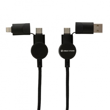 Logo trade promotional merchandise picture of: Oakland RCS recycled plastic 6-in-1 fast charging 45W cable