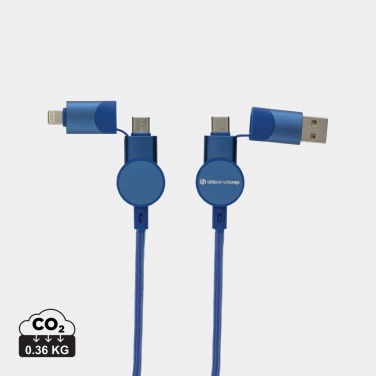 Logo trade business gifts image of: Oakland RCS recycled plastic 6-in-1 fast charging 45W cable