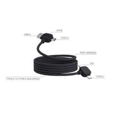 Logotrade advertising products photo of: Urban Vitamin Stockton 65W RCS RTPE/RPET magnetic cable