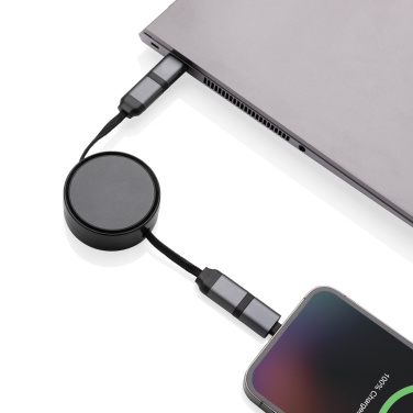 Logo trade promotional merchandise image of: Terra RCS recycled aluminium retractable 6 in 1 cable