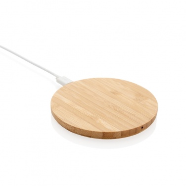 Logotrade business gift image of: Bamboo 5W round wireless charger