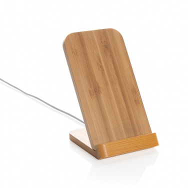 Logotrade promotional merchandise photo of: Bamboo 5W wireless charging stand