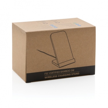 Logotrade advertising product picture of: Bamboo 5W wireless charging stand