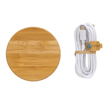 Logotrade promotional gifts photo of: Bamboo 15W wireless charger