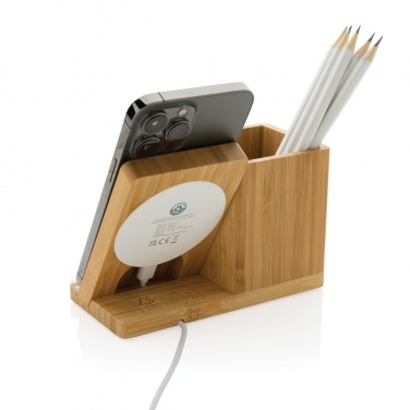 Logotrade promotional giveaway picture of: Calgary bamboo 10W wireless charger