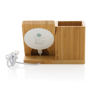 Logotrade promotional products photo of: Calgary bamboo 10W wireless charger