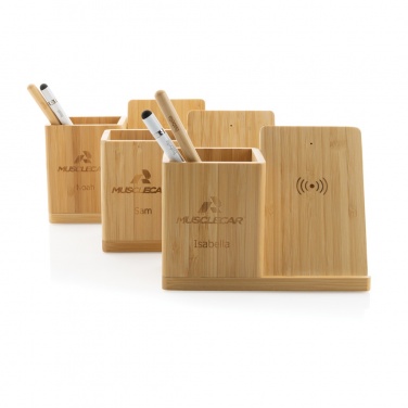 Logotrade advertising products photo of: Calgary bamboo 10W wireless charger