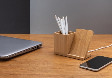 Logotrade promotional products photo of: Calgary bamboo 10W wireless charger