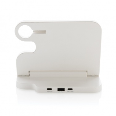 Logo trade promotional giveaways picture of: Joltz RCS recycled plastic dual 15W charger with iWatch slot