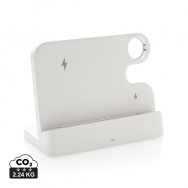 Logo trade promotional giveaway photo of: Joltz RCS recycled plastic dual 15W charger with iWatch slot
