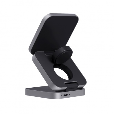 Logotrade promotional merchandise picture of: Terra RCS recycled aluminum foldable 3 in 1 15W charger