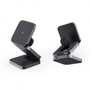 Logotrade business gift image of: Terra RCS recycled aluminum foldable 3 in 1 15W charger