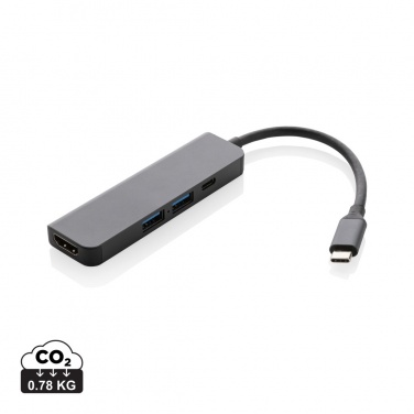 Logo trade corporate gift photo of: Terra RCS recycled aluminum hub with HDMI input