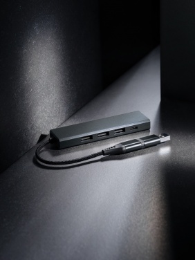 Logotrade promotional gift picture of: Terra RCS recycled aluminium hub with 3 USB ports