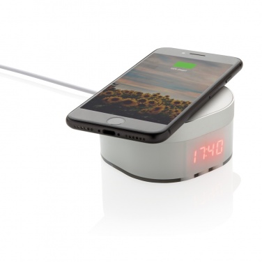 Logo trade advertising products picture of: Aria 5W Wireless Charging Digital Clock