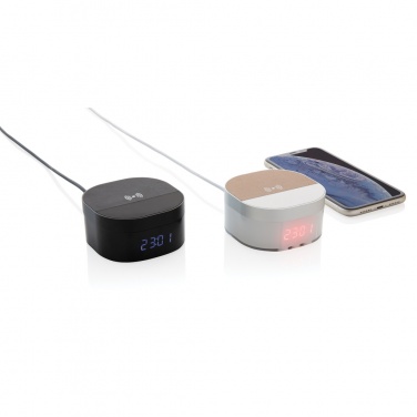 Logo trade promotional gifts image of: Aria 5W Wireless Charging Digital Clock
