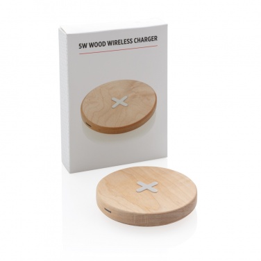 Logo trade promotional item photo of: 5W wood wireless charger