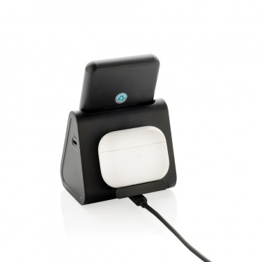 Logotrade promotional item image of: Powerbase RCS recycled plastic 3 in 1 charger with powerbank