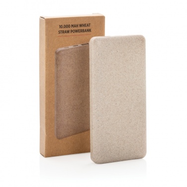Logo trade promotional merchandise photo of: 10.000 mah wheat straw powerbank