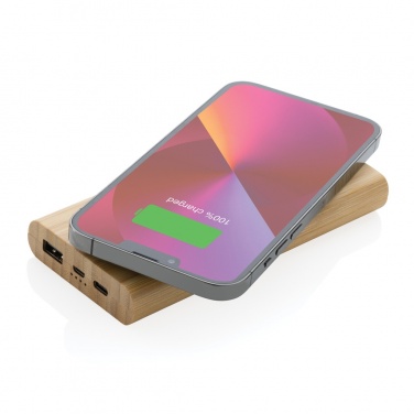 Logotrade promotional items photo of: Bamboo 8.000 mAh 5W wireless powerbank