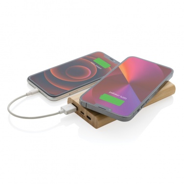 Logo trade advertising product photo of: Bamboo 8.000 mAh 5W wireless powerbank