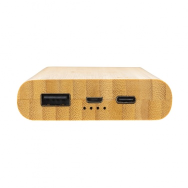 Logo trade advertising products image of: Bamboo 8.000 mAh 5W wireless powerbank