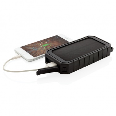 Logo trade promotional product photo of: RCS recycled plastic Solar powerbank with 10W Wireless