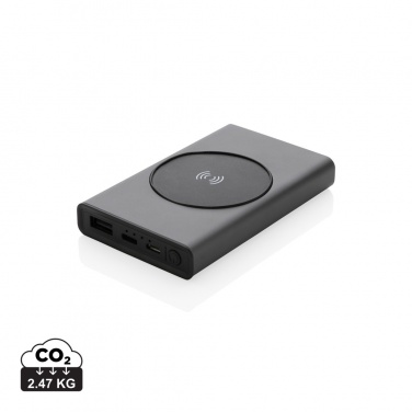 Logo trade promotional product photo of: Terra RCS recycled aluminium 5000 mAh powerbank 5W wireless