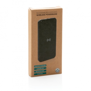 Logo trade advertising products image of: RCS standard recycled plastic wireless powerbank