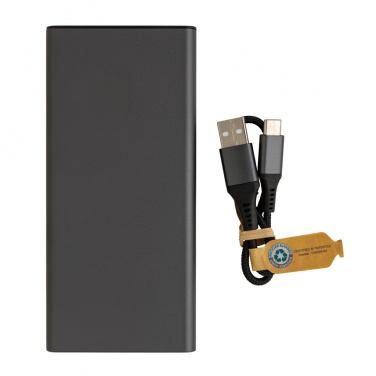 Logo trade advertising product photo of: Terra RCS recycled 18W aluminium powerbank 10.000 mAh