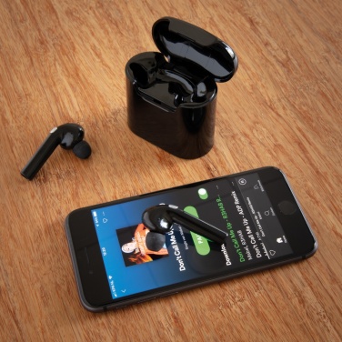 Logo trade promotional merchandise picture of: Liberty wireless earbuds in charging case