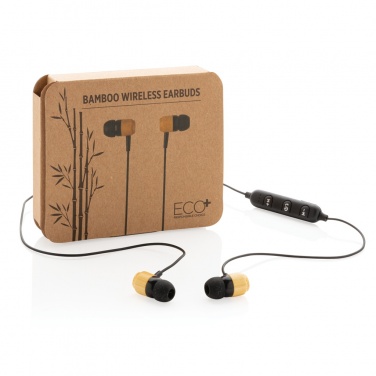 Logotrade advertising product image of: Bamboo wireless earbuds