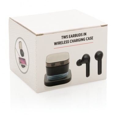 Logo trade promotional item photo of: TWS earbuds in wireless charging case